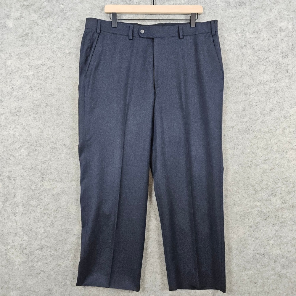 Hiltl Men's Navy Blue Pants Size 37x27 100% Virgin Wool Contemporary Fit Preppy‎